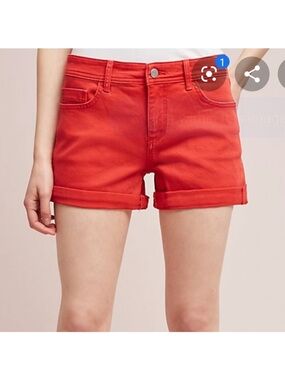 Anthropologie Pilcro red denim shorts size 29
